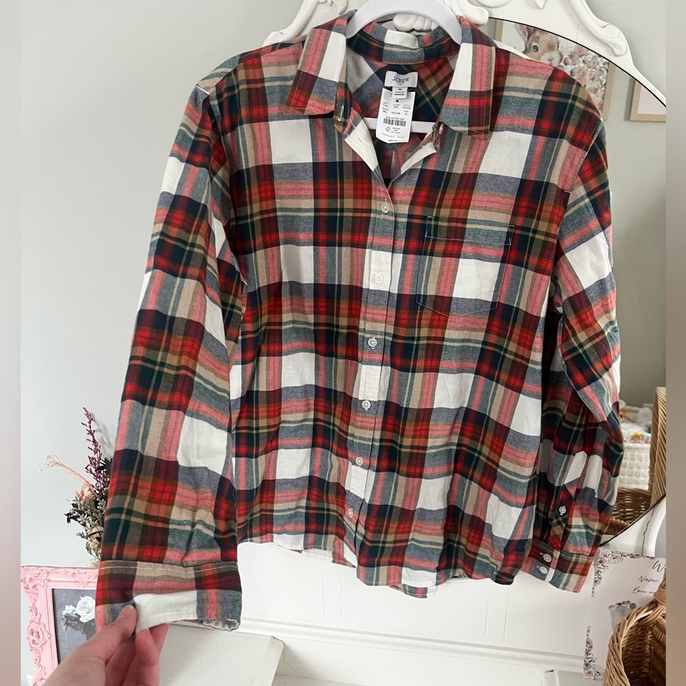 NWTs J Crew button up plaid top